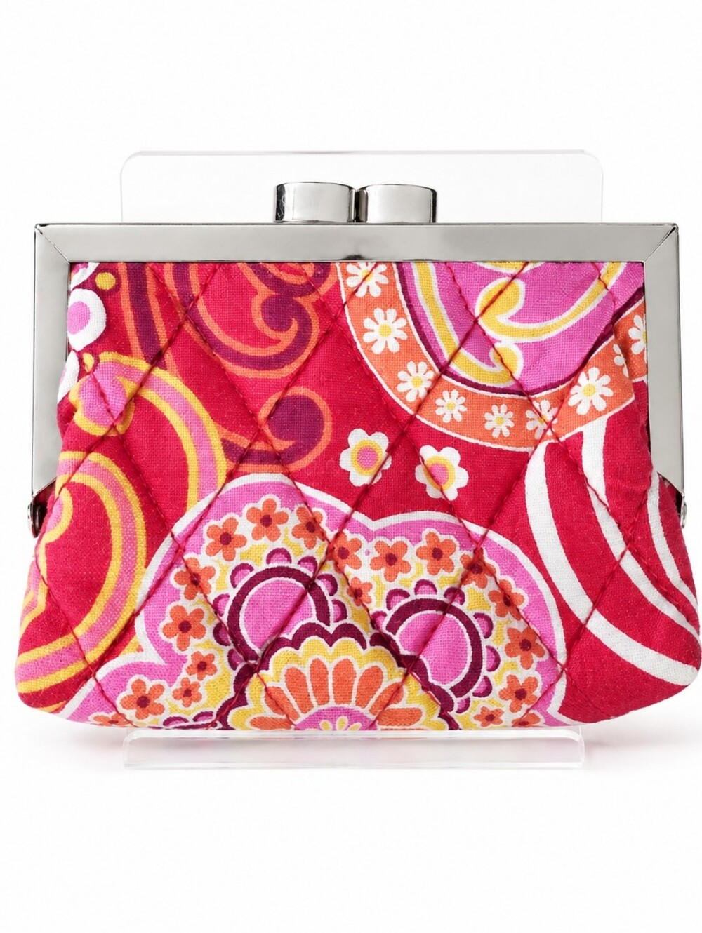 Vera Bradley Raspberry Fizz Quilted Kiss-Lock Coin Purse - Picture 3 of 6